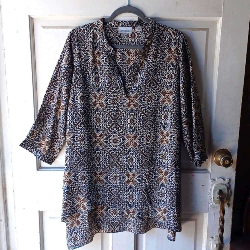 Avenue Black & Brown Geometric Design size 18/20